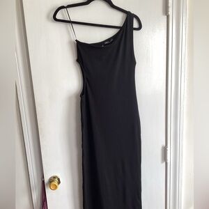 NWT Zara One-Shoulder Cutout black Dress size L